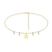Choker argint placat cu aur galben cu stea si pietre DiAmanti ALCH0019Y-AS